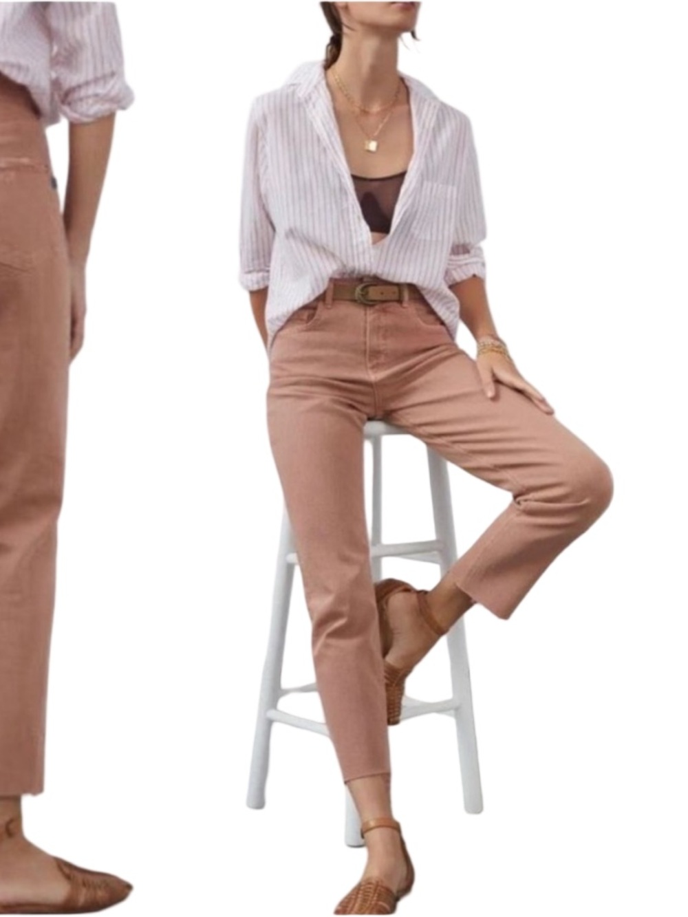 Anthropologie Pilcro The Vintage Straight Denim Jeans Pink Clay Size 26 EUC